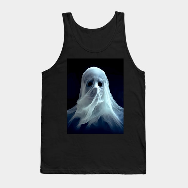 Halloween Ghost 5: "Ghosts Are Real" Haunting Spirit on a Dark Background Tank Top by Puff Sumo